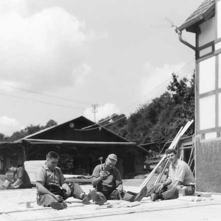 Ansicht neu erstelltes Sägewerk des Betriebs 1957